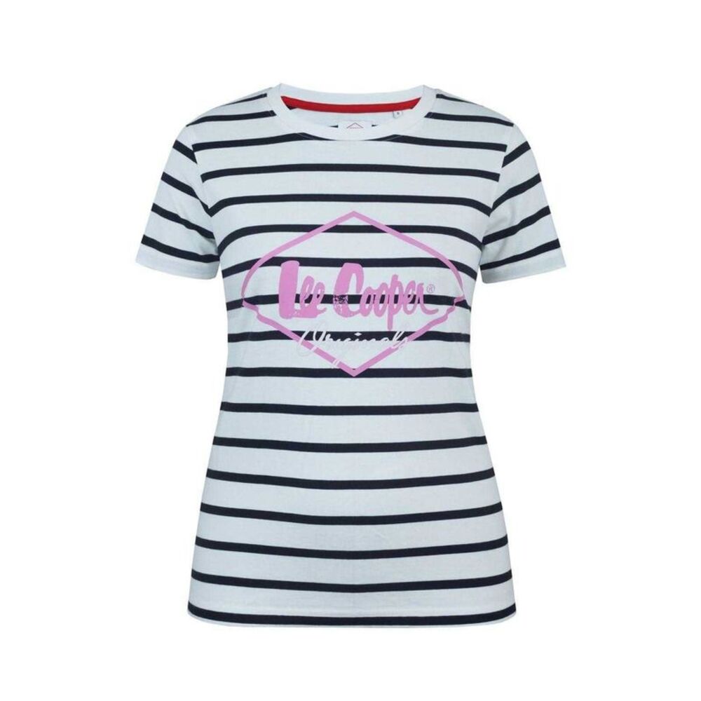 Lee Cooper Womens/Ladies Diamond T-Shirt / Black/White/Pink